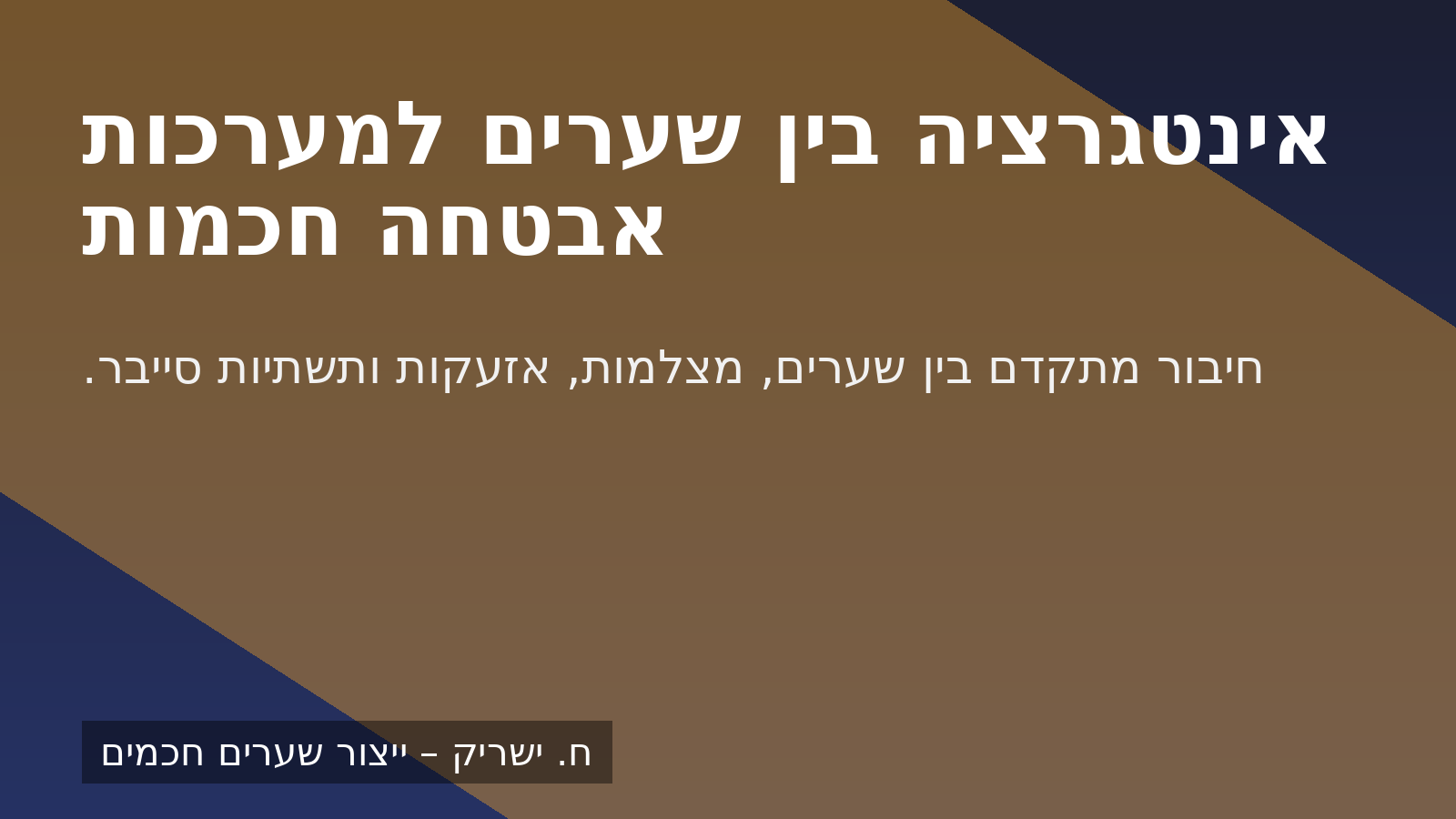 ח. ישריק - אינטגרציה בין שערים למערכות אבטחה חכמות