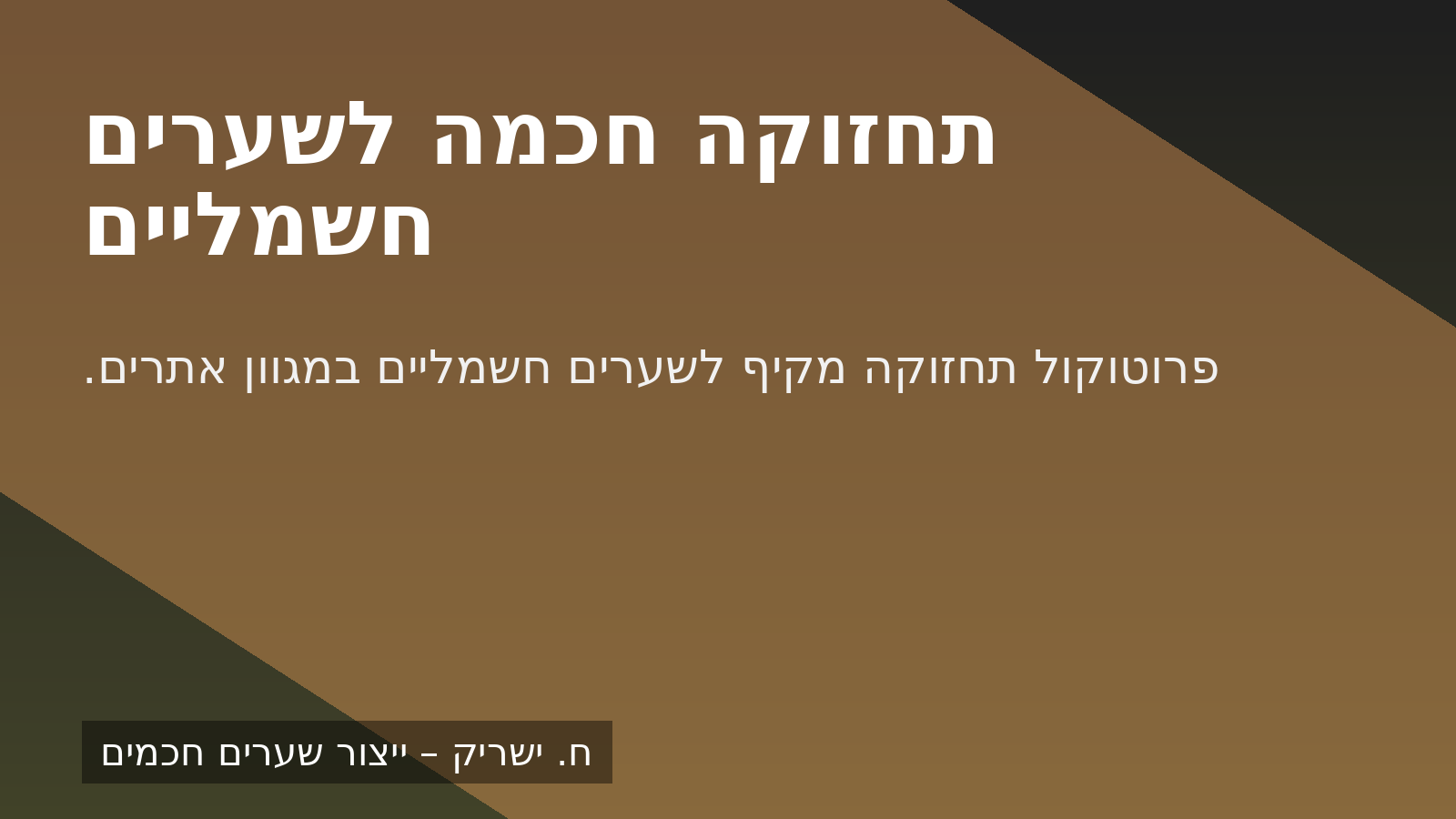 ח. ישריק - תחזוקה חכמה לשערים חשמליים