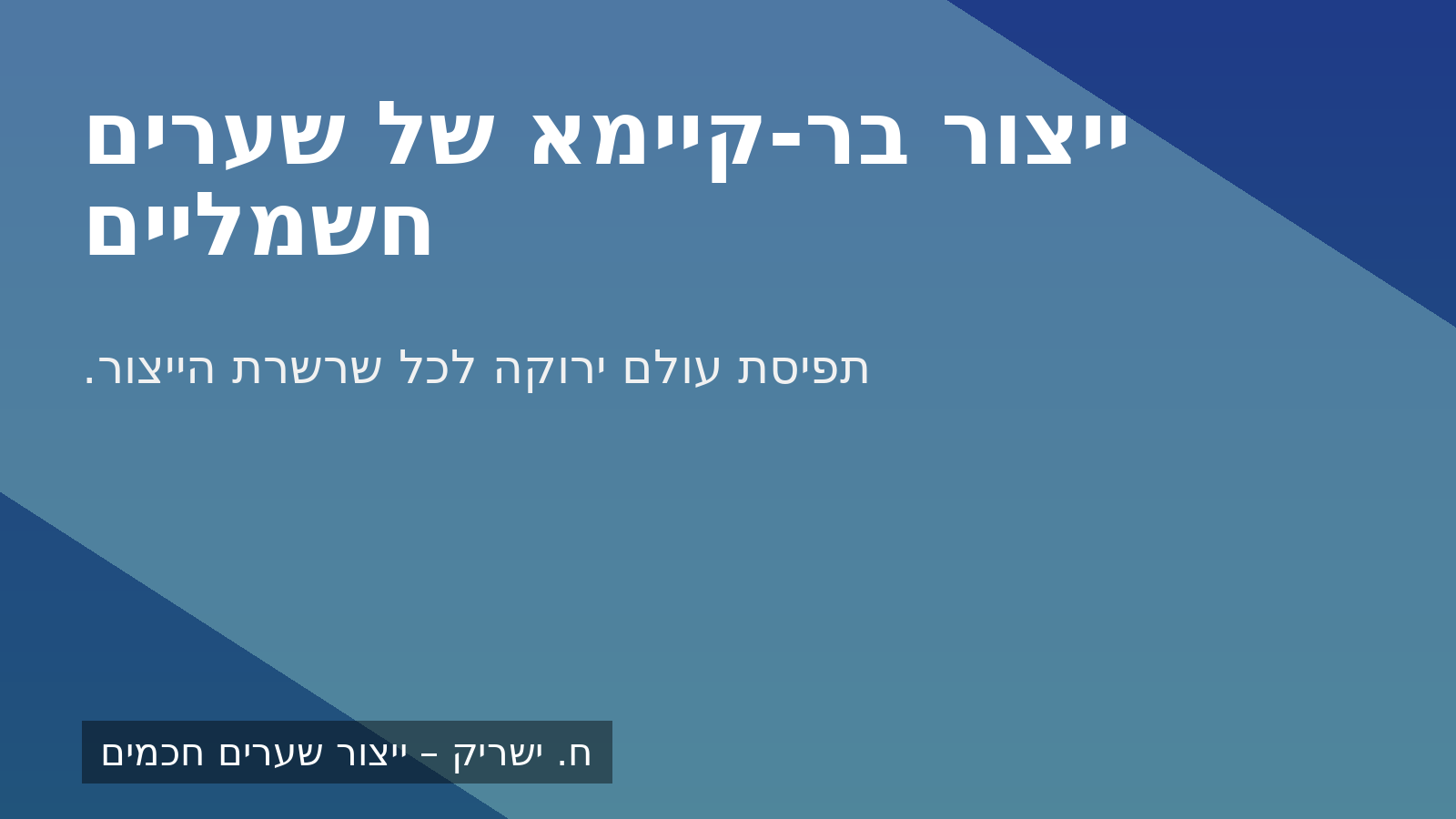ח. ישריק - ייצור בר-קיימא של שערים חשמליים
